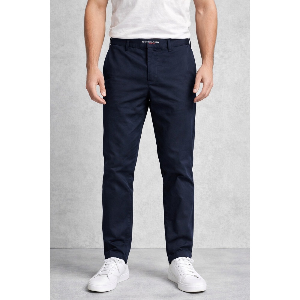 Tommy Hilfiger Sport‎ Mens Navy Blue Nylon Stretch Chino Pants 38x30 Techwear